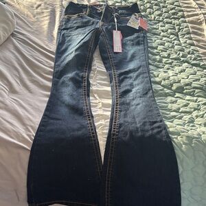 Women's Dark Blue Flared Jeans